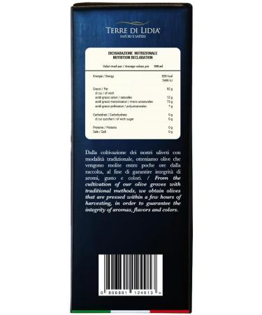 Terre Di Lidia - 1 x of 3 Liters - Extra virgin olive oil - Mor - Bag in Box 3 L - 100% Italian product - Cultivar Ogliarola Campaign 2023/2024 - Buy Online on GoSupps.com