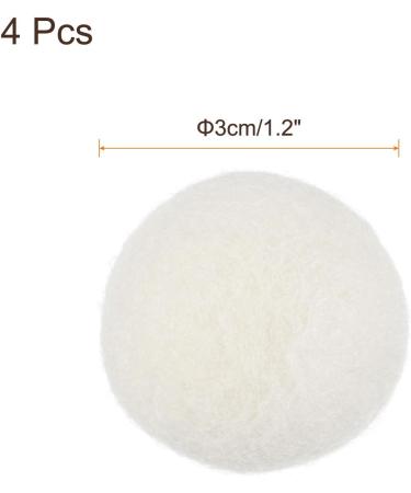 sourcing map 4 Pcs Wool Dryer Balls 1.2 Inches Wool Laundry Dryer Balls for Reducing Clothing Static and Wrinkles White 1.2" White - Buy Online on GoSupps.com