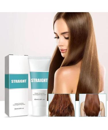 1/2/3/5Pcs Hair Straightener Cream Keratin Hair Treatment Straightener Protein Correcting Hair Straightening Cream Silk and Gloss Nourishing Smoothing for All Hair Types 60ml/2.03fl.oz (2pcs) - Buy Online on GoSupps.com