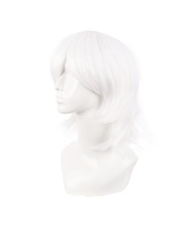 Shop MapofBeauty 14 White Short Cosplay Anime Wig with Bangs & Wolf Tail - Perfect for Parties & International Shipping - Buy Online on GoSupps.com