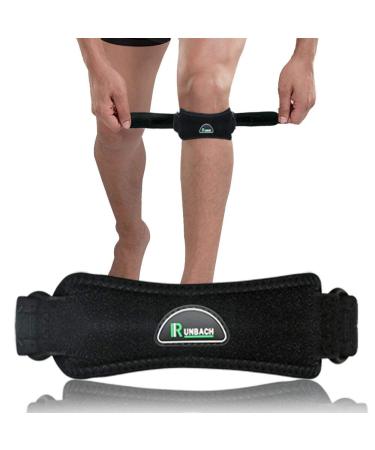 RUNBACH Patella Knee Braces 2 Pack Knee Pain Relief & Patella Stabilizer Knee Strap Support for Running Hiking Soccer Basketball Tennis Tendonitis Volleyball & Squats (Black)