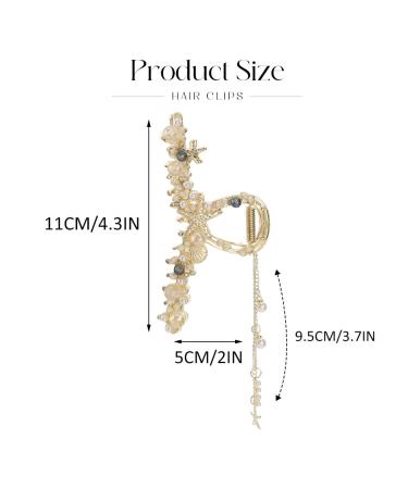 Brinie Ocean Bubble Hair Claw Clamp with Pearls and Tassels - Hair Accessory for Women and Girls - Buy Online on GoSupps.com
