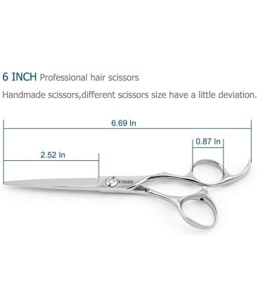 Kinsaro 6 440C Barber Hair Cutting Scissors - Professional Convex Edge Shears - Buy Online on GoSupps.com