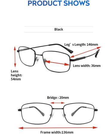 Shop Lanlang Men's Reading Glasses - Flex Memory Titanium Blue Light Filter High Resolution 0-4 Diopters - Stylish & Comfortable Eye Care - Buy Online on GoSupps.com