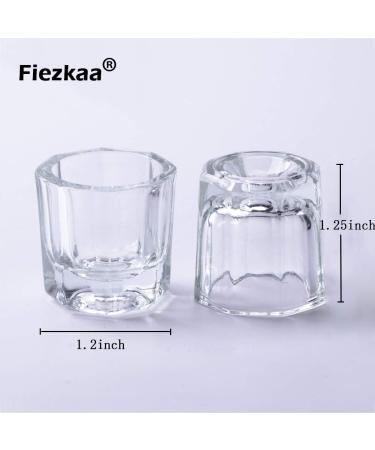 Fiezkaa 2pcs Clear Glass Dappen Dish Set for Acrylic Nails - Nail Monomer Liquid Bowl & Powder Holder - Acrylic Jar for Nail Art Manicure - Buy Online on GoSupps.com