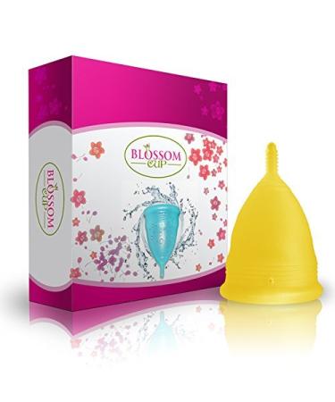 Blossom Menstrual Cup Say No to Tampons | Get Blossom Cups for Menstrual Days| Period Cup Reusable Menstrual Cup Silicone Cup (Small Menstrual Cup Yellow)