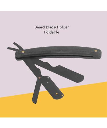 Premium Black Razor Wood & Swing Lock Razor for Precision Barbering | Barber Bart Klinge Rack - Perfect for Men's Grooming - Buy Online on GoSupps.com