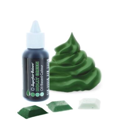 Sugarflair Holly Green Oil Based Food Colouring Highly Concentrated Edible Oil Based Blue Food Colour for Consistent Colouring of High Fat Foods: Icing Buttercream Chocolate & More - 30ml Single Holly Green