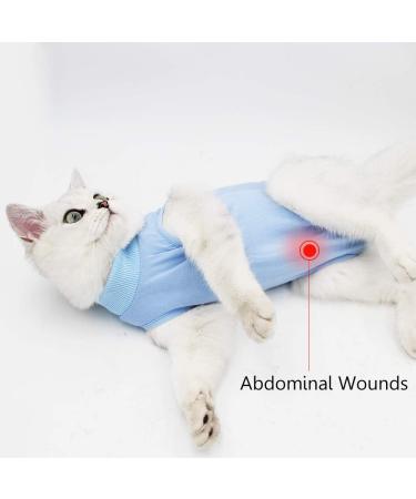 Ouuonno Cat Wound Recovery Suit - Abdominal Wounds & Skin Disease Pajama for Cats & Dogs (Blue L) - Comfortable Post-Op & E-Collar Alternative - Buy Online on GoSupps.com
