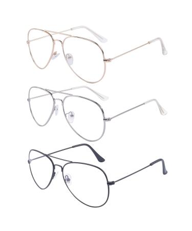 ALWAYSUV classic glasses metal frame glasses frame vintage glasses decorative glasses black+gold+silver