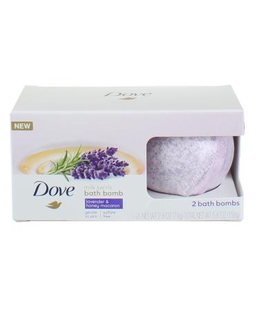 Dove Bath Bomb Milk Swirls Lavender & Honey Macaroon, 2 Pieces, Total Weight 5.6 oz
