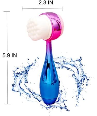 Buy 2 in 1 Double-Sided Facial Cleansing Brush - Soft Bristles in Electroplated Pink-Blue | International Shipping - Buy Online on GoSupps.com