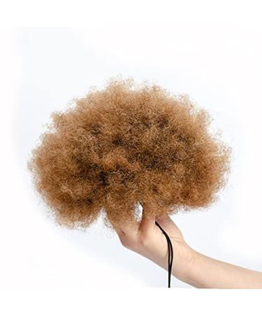 Buy 6-Inch Short Afro Puff Drawstring Ponytail - Human Hair Curly Clip-In Extensions in Natural Color - Buy Online on GoSupps.com