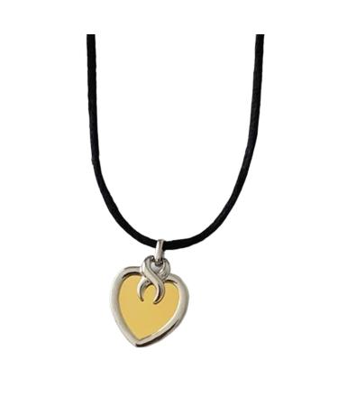 Oralgos Minimalist heart-choker necklace for women adjustable cord chain collarbone chain aesthetic grunge neck jewelry metal