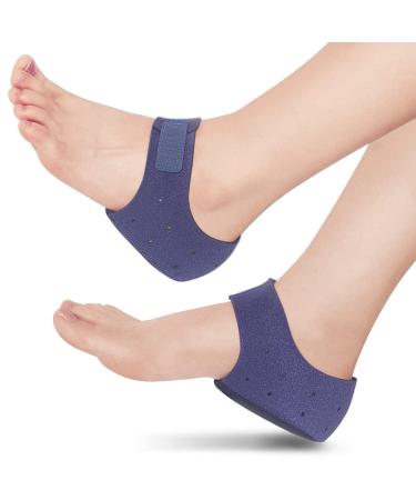 Heel Cushion Cups Heel Pain Plantar Fasciitis Adjustable Breathable Sleeves Heel Pain Relief Protectors kids children Spurs Achilles tendonitis Men Women (W 5-6  Blue) W 5-6 Blue