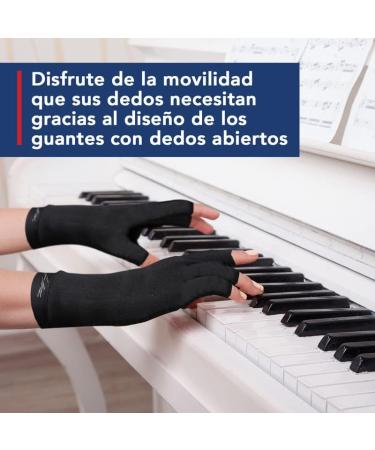 Dr. Arthritis Copper Compression Gloves for Women and Men - Small Black Open Finger Hand Brace for Arthritis Pain Relief and Carpal Tunnel Support - Buy Online on GoSupps.com