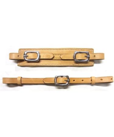 Buy PS Horse Articles Soft Leather Noseband & Chin Strap Set - Natural Color with Gold Fittings - International Shipping Available - Buy Online on GoSupps.com