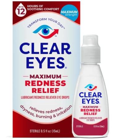 Clear Eyes Maximum Strength Redness Relief Eye Drops - Fast Acting 2 Count for Instant Relief - International Shipping Available - Buy Online on GoSupps.com
