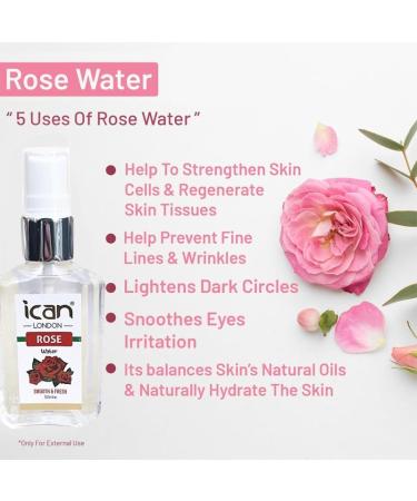 ican London Pure Rose Water Hydrating Facial Mist Spray 50ml - Buy Online on GoSupps.com