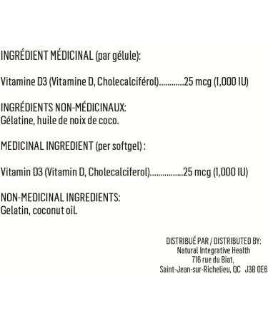 NIH Supplement - Vitamin D3 1000 IU - Supports Immune Health Bone Strength & Mood Balance - High Absorption Non-GMO Gluten-Free - 120 Softgels - Buy Online on GoSupps.com