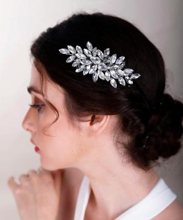 Chargances Crystal Bridal Hair Comb - Gold Wedding Rhinestone Hair Side Clip for Bride, Handmade Hair Accessory for Wedding & Prom - Buy Online on GoSupps.com
