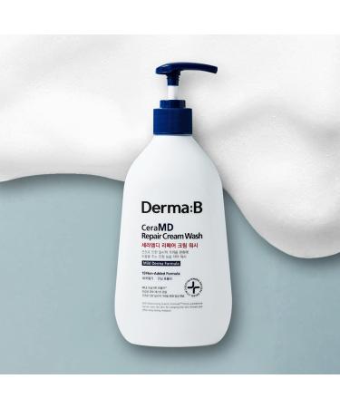 Derma B CeraMD Repair Cream Wash | Unscented Hydrating Cleanser for Dry Sensitive Skin | Paraben-Free Body Wash | 13.5 Fl. Oz - Buy Online on GoSupps.com