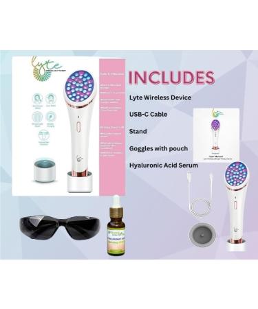 Lyte Wireless 2.0 Duo LED Light Therapy Device - Red & Blue for Face | Includes Hyaluronic Serum | Wrinkle Reduction & Skin Rejuvenation - Buy Online on GoSupps.com