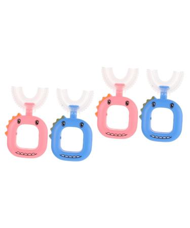 Tovinanna 4 pieces U-shaped toothbrush for children cartoon u toothbrush tool toothbrushes for children toothbrush children's accessory delightful toothbrush manual the lazy pp