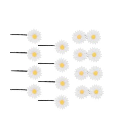 Simulation daisy hair clips fresh hair clips hair bands for women and girls (8 pieces of hair clips and 4 pieces of hair bands)