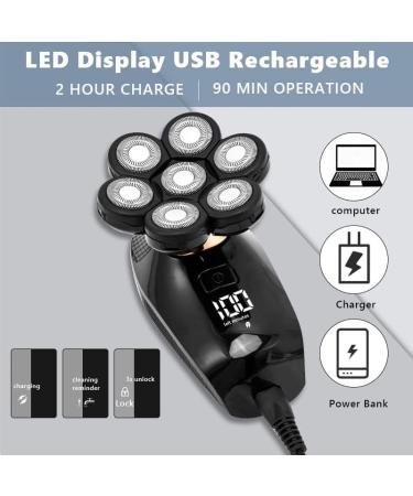 Buy 7D Waterproof Electric Razor for Men - USB Rechargeable Shaver with Floating Head & Multifunction Trimmer - Buy Online on GoSupps.com
