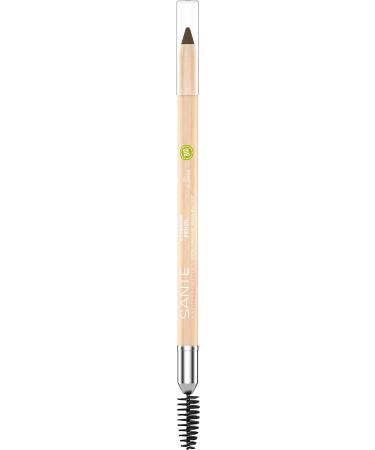 Sante Naturkosmetik Eyebrow 02 Brown - Eyebrow Pencil - To Fill In Eyebrows - With Eyebrow Brush - Natural Makeup - Vegan - 1.14 g