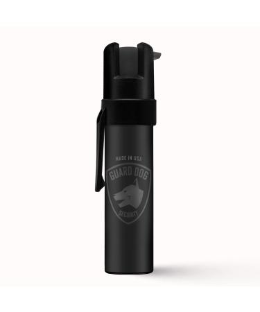 GUARD DOG SECURITY Police Edition Pepper Spray with Clip - Maximum Strength MC 1.44 - Pepper Spray Range up to 16 Foot - Made in USA Black