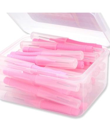 40pcs Interdental Brush Set - I Shape Handheld Oral Hygiene Tool - Travel Pink 0.7mm - Perfect for International Shipping - Buy Online on GoSupps.com