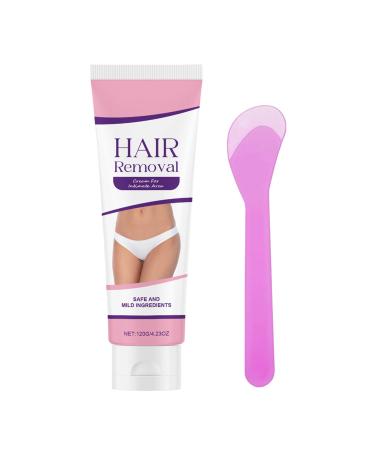 Jingmiger No-Shave Hair Removal Cream Lotion with Spatula 120 Grams - Hair Removal Cream for Bikini Area Intimate Area Legs Underarms Back and Bikini Lines