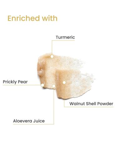 Turmeric & Prickly Pear Face Scrub - Unclogs Pores Brightens Skin Cruelty-Free - 100g | Shop Worldwide - Buy Online on GoSupps.com