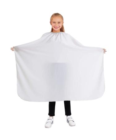 Children's Hairdressing Cape for Hairdressing Salon Professional Salon Apron Beauty Salon and Home Use 111 White