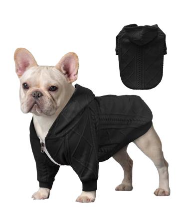 Meioro sweater for dog hoodies for pet warm dog clothing Puppy single -colored dog sweater sweet winter jackets Suitable for small and medium -sized dogs French Bulldog (black l) l black - Buy Online on GoSupps.com