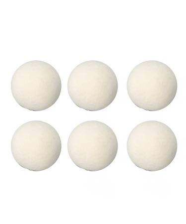 Wool Dryer Balls Drying Balls for Laundry Reusable As Inherent Fabric Softener Reduces Static and Wrinkles Wool Balls for Dryer Replaces Dryer Sheets(Pack of 6) (3cm/1.2in)