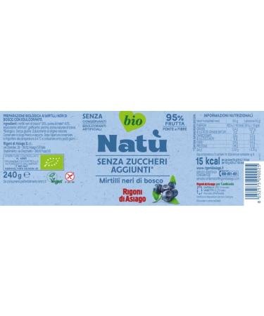 Italian Gourmet E.R. Rigoni di Asiago Nat Mirtilli Neri di Bosco Organic Blueberries without Added Sugar 240 g + Tomato Pulp Italian Gourmet Tomato Pulp 400 g Box of 12 - Buy Online on GoSupps.com