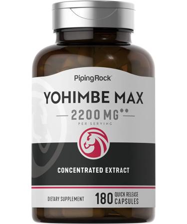 Piping Rock Yohimbe Capsules | 2200 mg | 180 Count | Non-GMO, Gluten Free Supplement - Buy Online on GoSupps.com