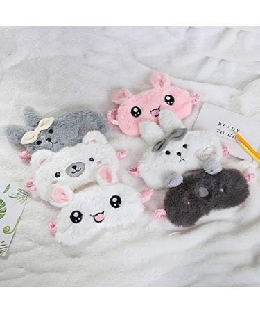 Buy Cute Cartoon White Cat Sleeping Eye Mask | Soft Plush Nap Mask for Men & Women - Buy Online on GoSupps.com