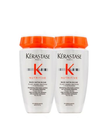 K RASTASE Kerastase Nutritive Bain Satin 2 Shampoo for Dry/Damaged Hair 250 ml (Pack of 2)