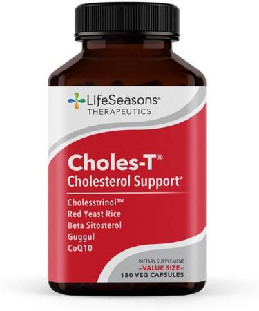 LifeSeasons - Choles-T - Natural Cholesterol Support Supplement - Aids in Heart and Liver Health - Contains Red Yeast Rice - 180 Capsules 180 Count (Pack of 1)