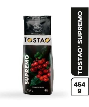 Tostao colombian coffee (2 Pack 16 oz ea) Supremo Tostao Cafe Colombiano Supremo roasted and ground coffee Strong Colombian Coffee - Buy Online on GoSupps.com