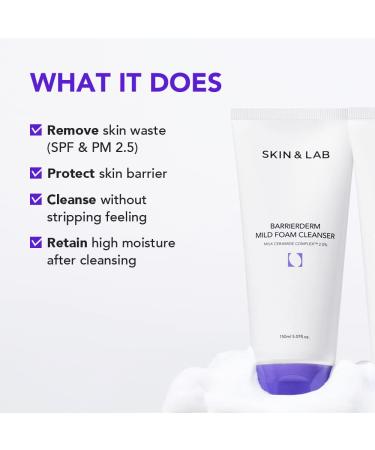 Buy SKIN&LAB Barrierderm Mild Foam Cleanser | Gentle Daily Face Wash with Milk Ceramide Complex | Suitable for All Skin Types | 5.07 fl. oz - International Shipping Available - Buy Online on GoSupps.com