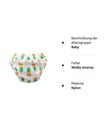 Buy Adorable Reusable Baby Swimming Trousers - Girls Swimming Diaper 0-4 Years (White Pineapple M 22-28lb) - Buy Online on GoSupps.com