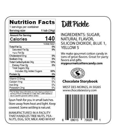 Pickle Gourmet Flavored Cotton Candy - Perfect for Holidays, Birthdays, Gag Gifts & Party Favors - 1.2 Ounce Original Pickle Flavor - Buy Online on GoSupps.com