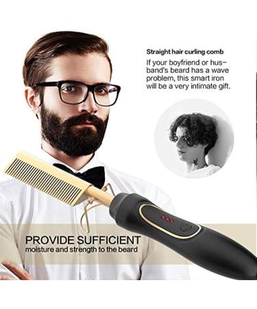 Hot Comb Electric Heating Comb Ceramic Comb Security Portable Curling Iron Heated Brush Multifunctional Copper Hair Brush Straightening Comb Hair Beard Straightener for Wet and Dry Hair(Gold) - Buy Online on GoSupps.com