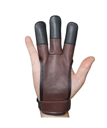 ArcheryMax Leather Shooting Glove 3 Finger Archery Glove Medium