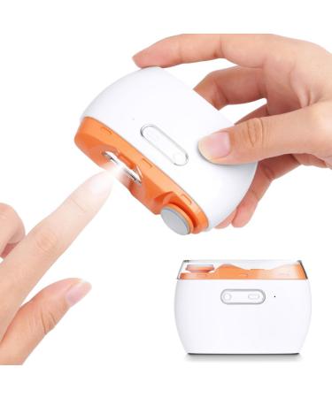 LOPHE 2 in 1 Electric Nail Clippers Cordless Rechargeable Automatic Nails Trimmer with LED Light and Nail Scraps Storage Safety Electric Fingernail Cutter for Adults Children and Elders White+ Orange - Buy Online on GoSupps.com